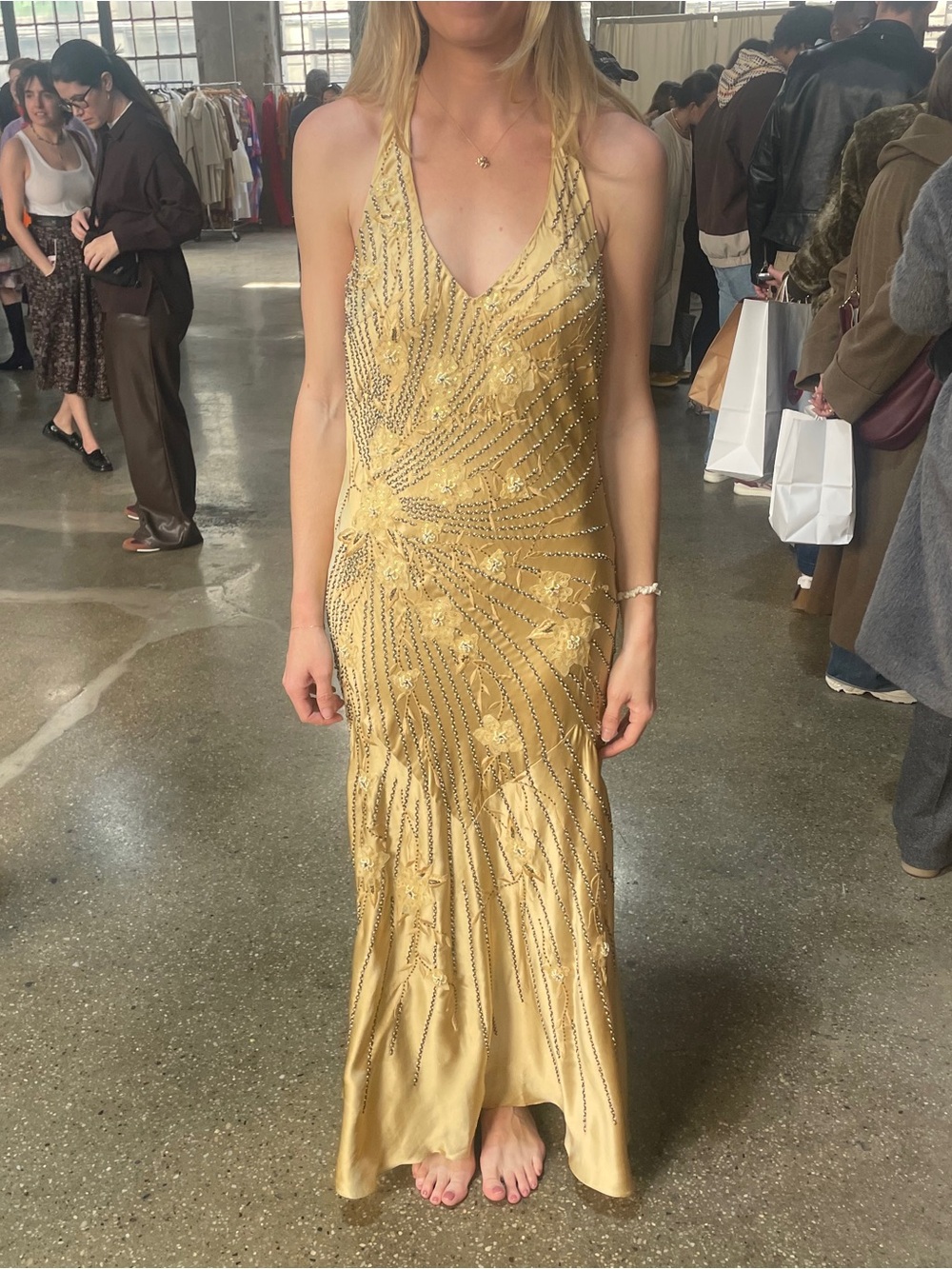 Vintage Sue Wong Gold Embroidered + Beaded Dress - Picture 2 of 14